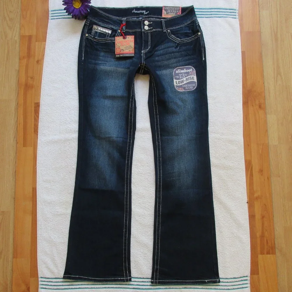🌸SOLD🌸 New AMETHYST Jeans Size 13 Low Rise Boot Cut Denim - Picture 7 of 12